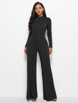 Back-Zip Jumpsuit with Flattering Fit - MXSTUDIO.COM