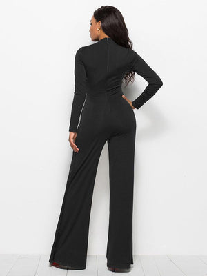 Back-Zip Jumpsuit with Flattering Fit - MXSTUDIO.COM