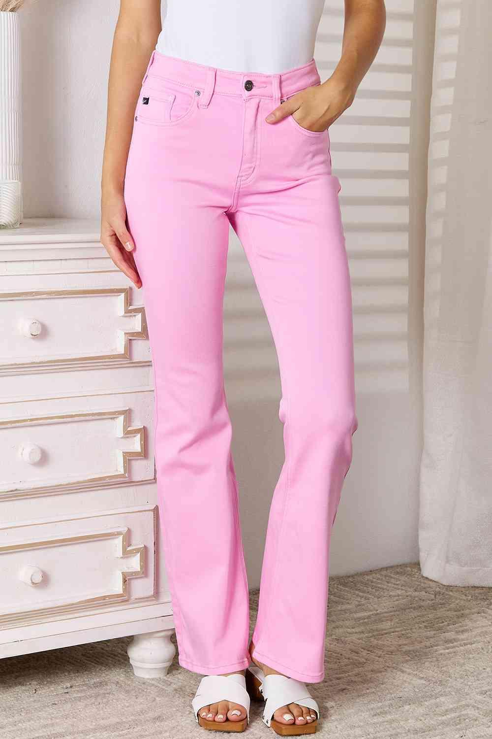 Barbie Chic High Rise Pink Bootcut Jeans - MXSTUDIO.COM
