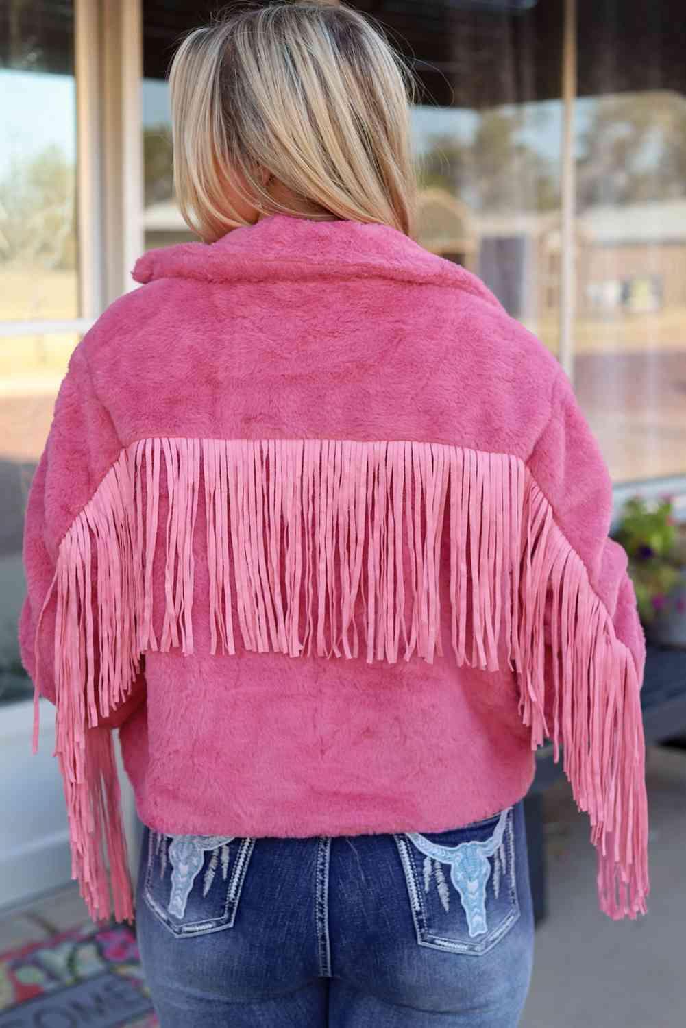 Barbie Cowgirl Hot Pink Fringe Jacket - MXSTUDIO.COM
