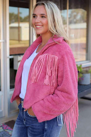 Barbie Cowgirl Hot Pink Fringe Jacket - MXSTUDIO.COM