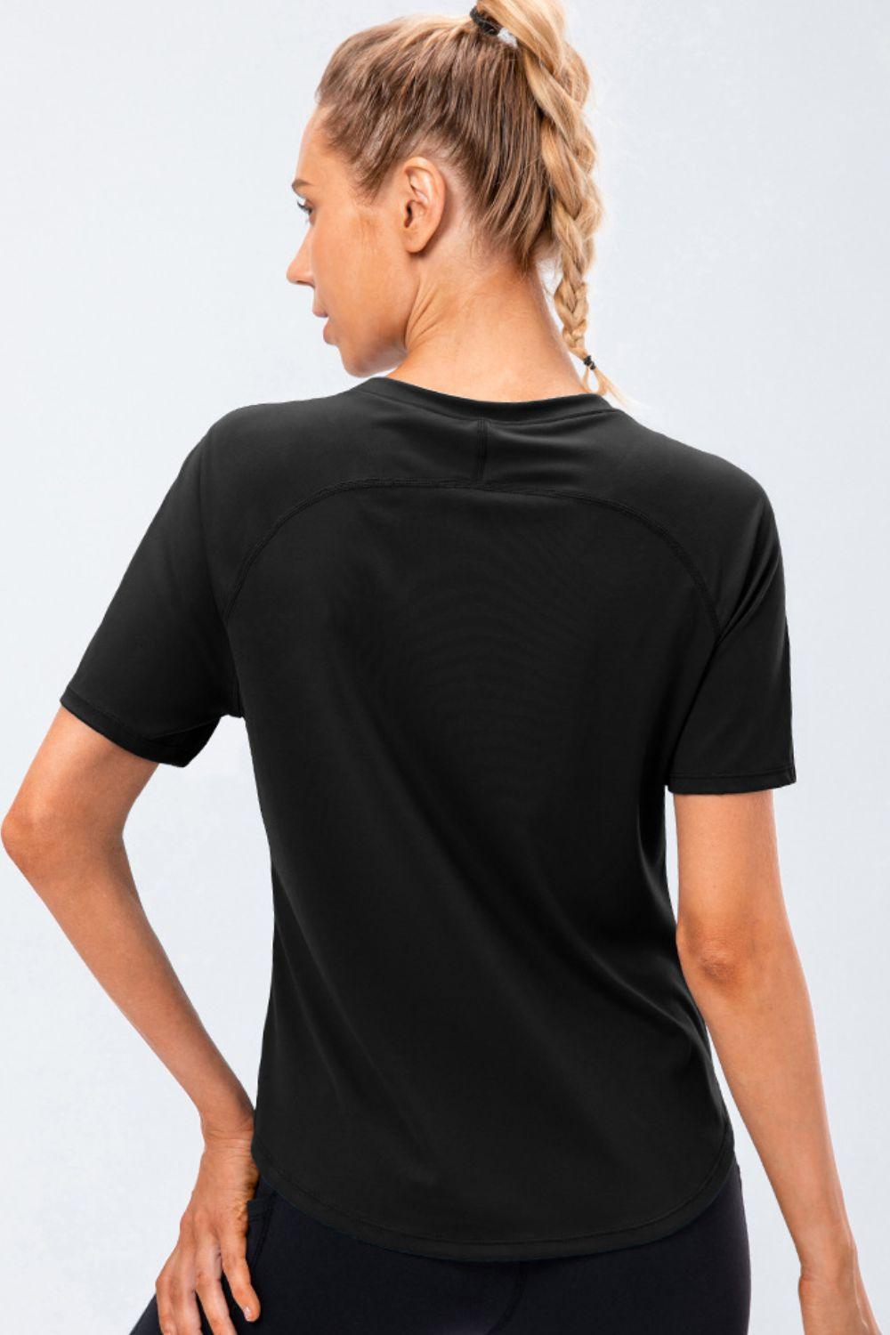 Basic Crew Neck Short Sleeve Active Tee - MXSTUDIO.COM