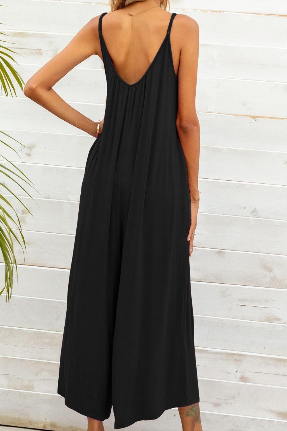 Basic Style Spaghetti Strap Jumpsuit - MXSTUDIO.COM