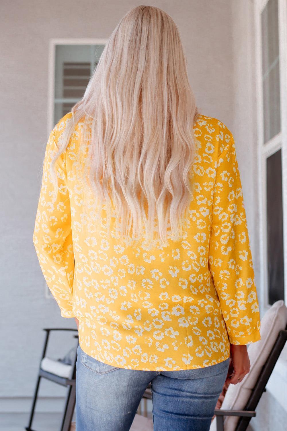 Be Bright Be You Yellow Long Sleeve Blouse - MXSTUDIO.COM