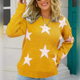 Be Bright On A Gloomy Day Star Knit Sweater-MXSTUDIO.COM