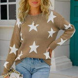 Be Bright On A Gloomy Day Star Knit Sweater-MXSTUDIO.COM