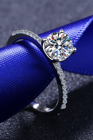 Be Cheerful Zircon Accents 1 Carat Moissanite Ring - MXSTUDIO.COM