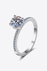 Be Cheerful Zircon Accents 1 Carat Moissanite Ring - MXSTUDIO.COM