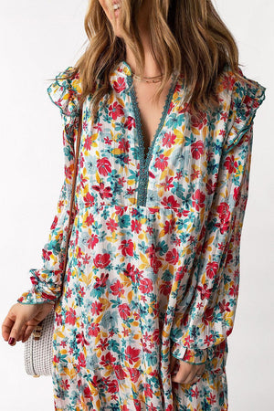 Be Crazy Be You Floral Long Sleeve Mini Dress - MXSTUDIO.COM