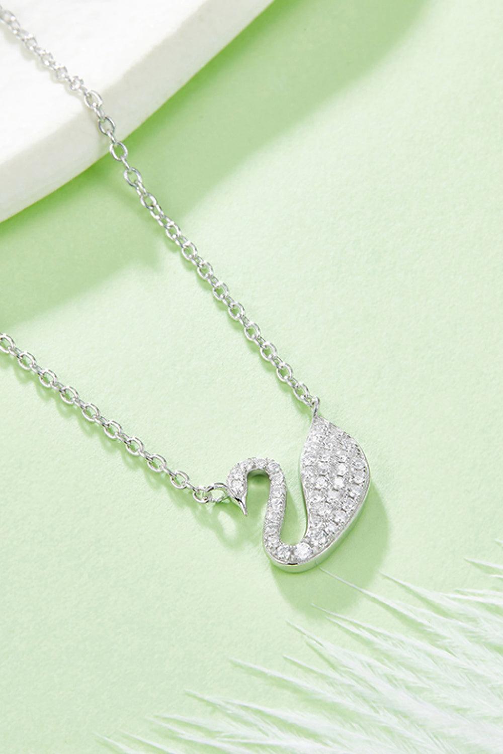 Be Ignited Swan Shape Pendant Moissanite Necklace - MXSTUDIO.COM