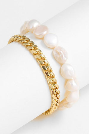 Be Impressive Two-Tone Double Layered Bracelet - MXSTUDIO.COM