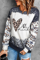 Be Kind Drop Shoulder Graphic Heart Sweatshirt - MXSTUDIO.COM