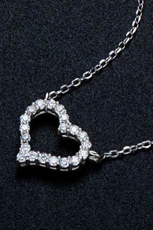 Be Memorable Platinum-Plated Moissanite Heart Necklace - MXSTUDIO.COM