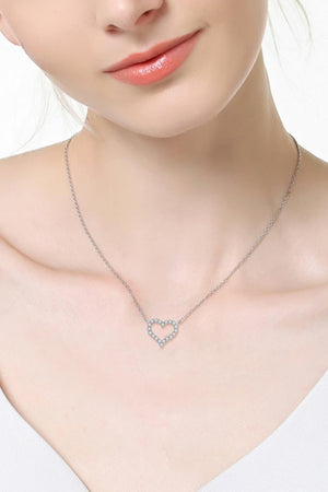 Be Memorable Platinum-Plated Moissanite Heart Necklace - MXSTUDIO.COM