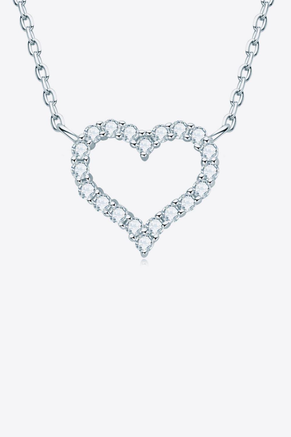 Be Memorable Platinum-Plated Moissanite Heart Necklace - MXSTUDIO.COM