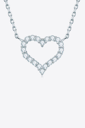 Be Memorable Platinum-Plated Moissanite Heart Necklace - MXSTUDIO.COM