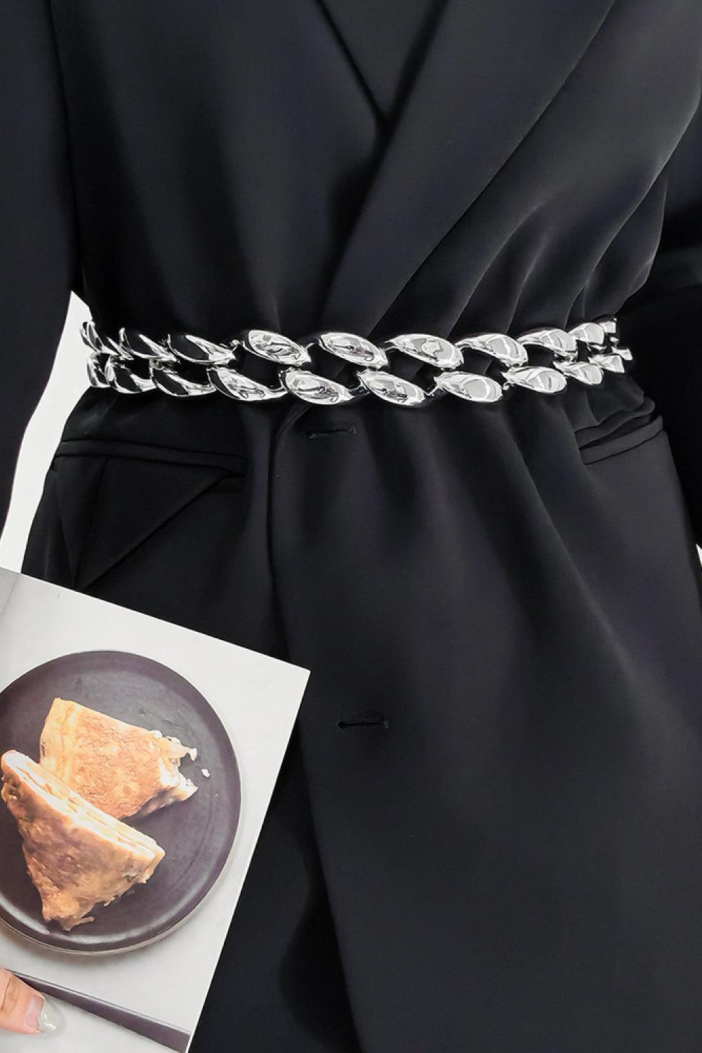 Be Noticed Acrylic Curb Womens Chain Belt - MXSTUDIO.COM