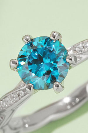 Be Prominent Contrast Silver 1 Carat Moissanite Ring - MXSTUDIO.COM