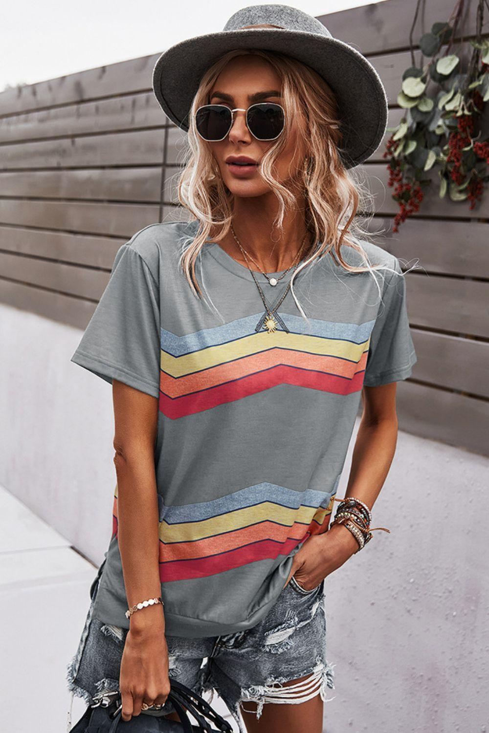 Be Real Short Sleeve Chevron T Shirt - MXSTUDIO.COM