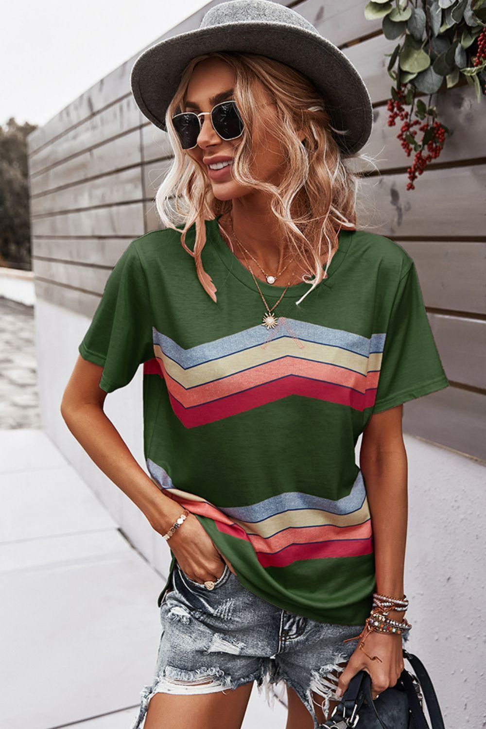 Be Real Short Sleeve Chevron T Shirt - MXSTUDIO.COM