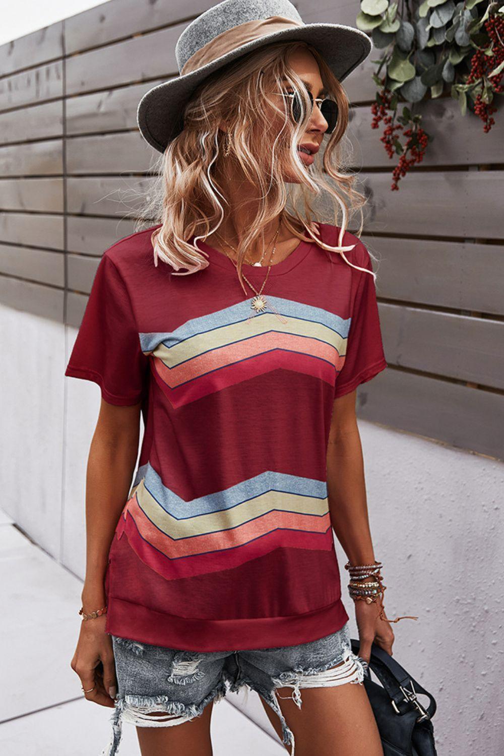 Be Real Short Sleeve Chevron T Shirt - MXSTUDIO.COM