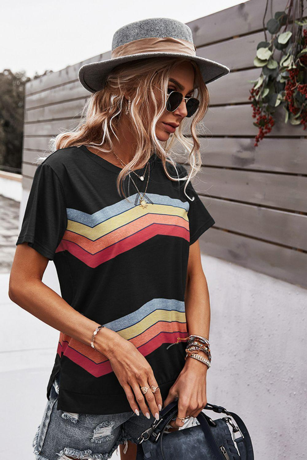 Be Real Short Sleeve Chevron T Shirt - MXSTUDIO.COM