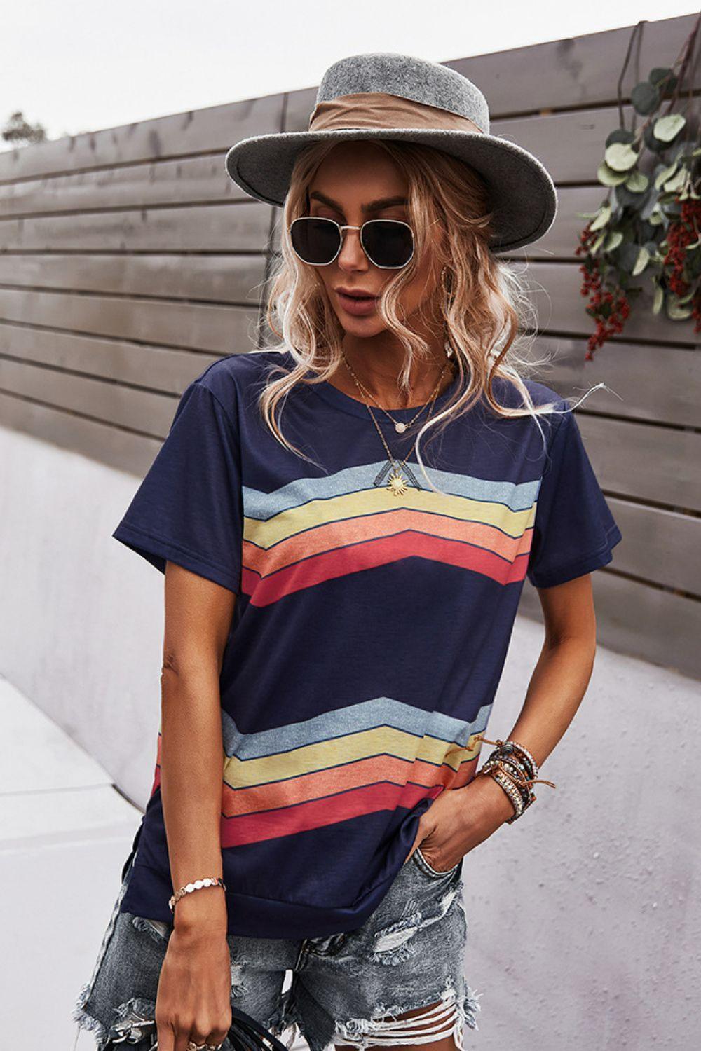 Be Real Short Sleeve Chevron T Shirt - MXSTUDIO.COM