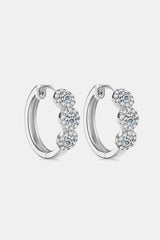 Be Recognized Sterling Silver Huggie Moissanite Earrings - MXSTUDIO.COM