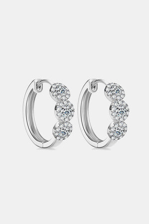 Be Recognized Sterling Silver Huggie Moissanite Earrings - MXSTUDIO.COM