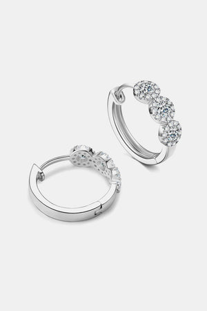 Be Recognized Sterling Silver Huggie Moissanite Earrings - MXSTUDIO.COM