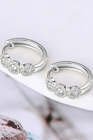 Be Recognized Sterling Silver Huggie Moissanite Earrings - MXSTUDIO.COM