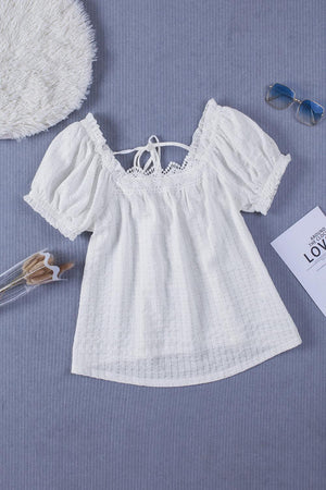 Be Resilient Lace White Puff Sleeve Blouse - MXSTUDIO.COM