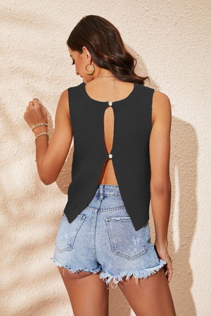 Be Summer Chic Knit Cutout Tank Top - MXSTUDIO.COM