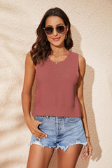 Be Summer Chic Knit Cutout Tank Top - MXSTUDIO.COM