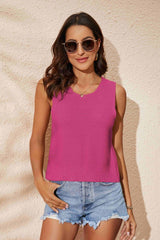 Be Summer Chic Knit Cutout Tank Top - MXSTUDIO.COM