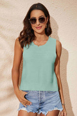 Be Summer Chic Knit Cutout Tank Top - MXSTUDIO.COM