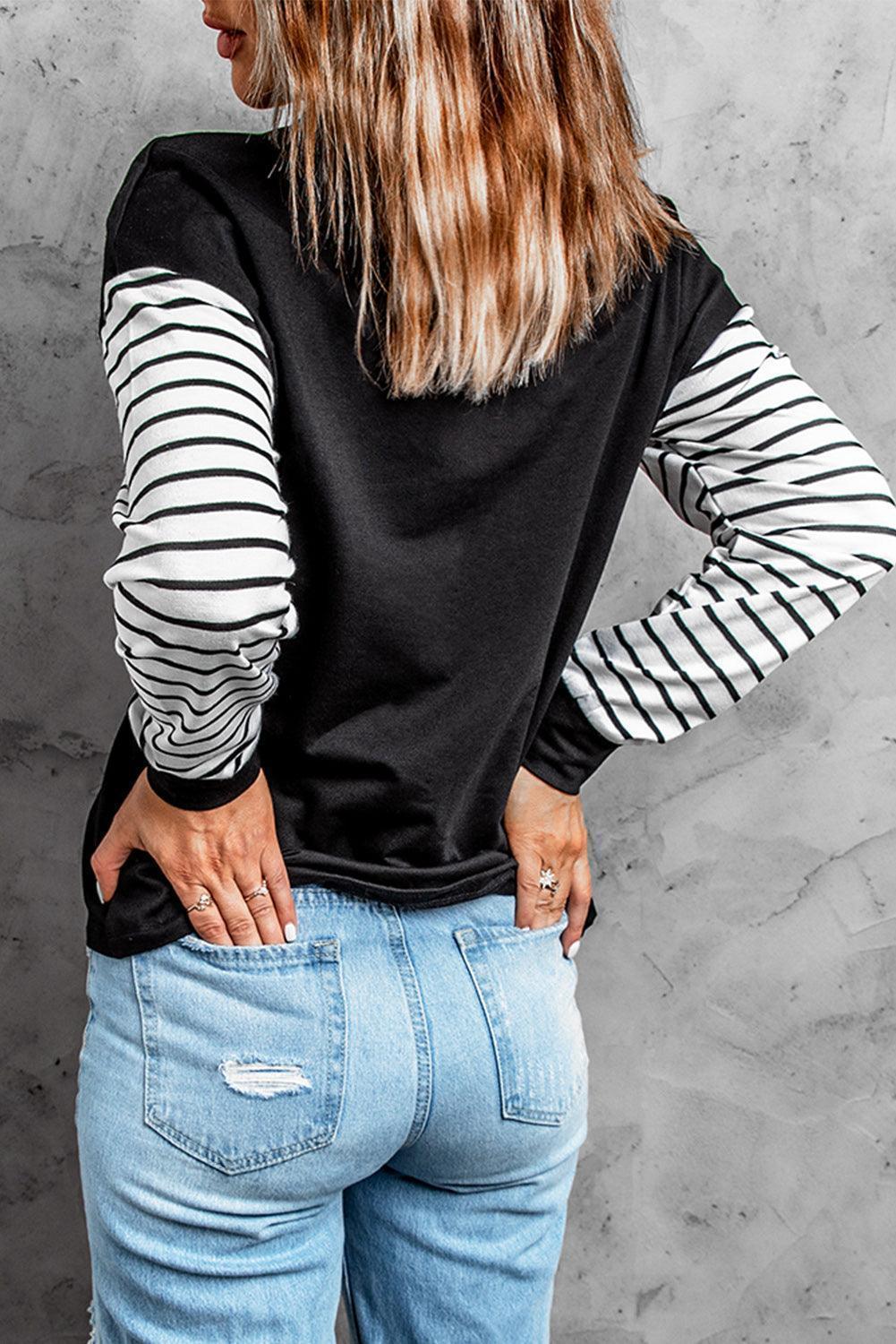 Be That Star Striped Long Sleeve T-Shirt - MXSTUDIO.COM