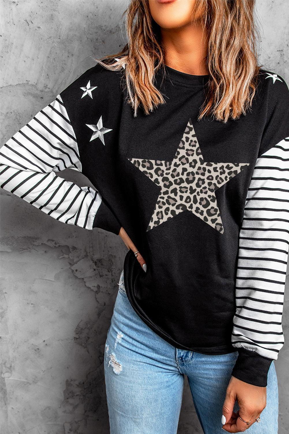 Be That Star Striped Long Sleeve T-Shirt - MXSTUDIO.COM