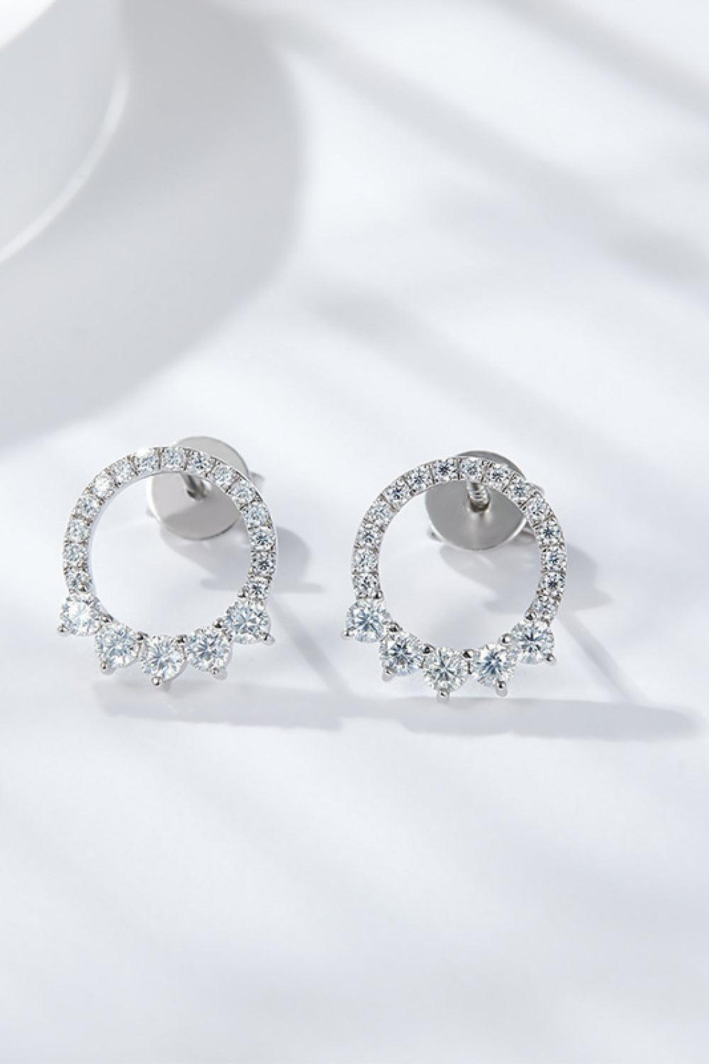 Be The Best Platinum-Plated Moissanite Drop Earrings - MXSTUDIO.COM