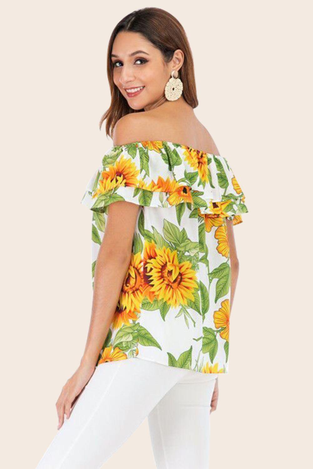 Be The Sunshine Floral Off Shoulder Blouse - MXSTUDIO.COM