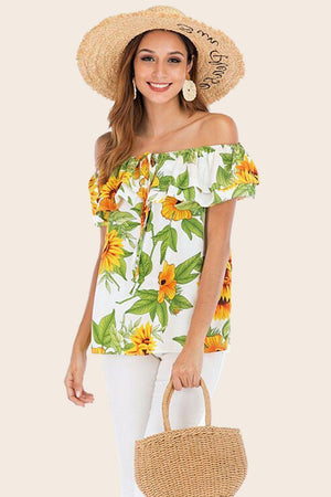 Be The Sunshine Floral Off Shoulder Blouse - MXSTUDIO.COM