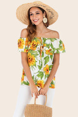 Be The Sunshine Floral Off Shoulder Blouse - MXSTUDIO.COM