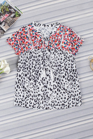 Be You Tassel Tie Leopard Print Blouse - MXSTUDIO.COM