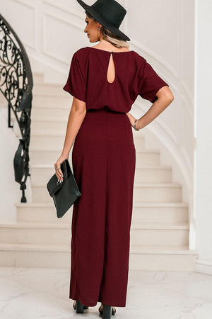 Be the Highlight Belted High Slit Maxi Dress - MXSTUDIO.COM