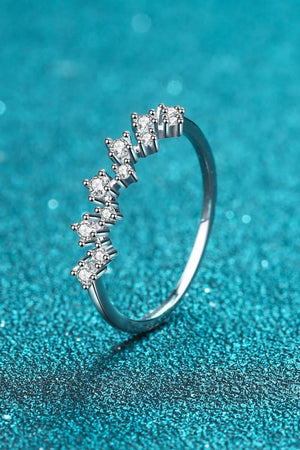 Beaming Half-Eternity Sterling Silver Moissanite Ring - MXSTUDIO.COM