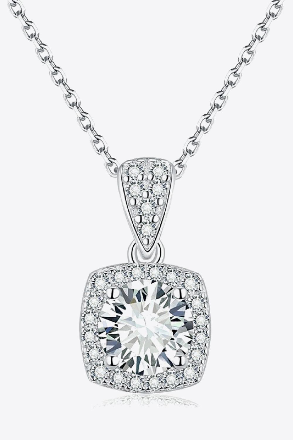 Beatific Square 1 Carat Moissanite Necklace Womens - MXSTUDIO.COM