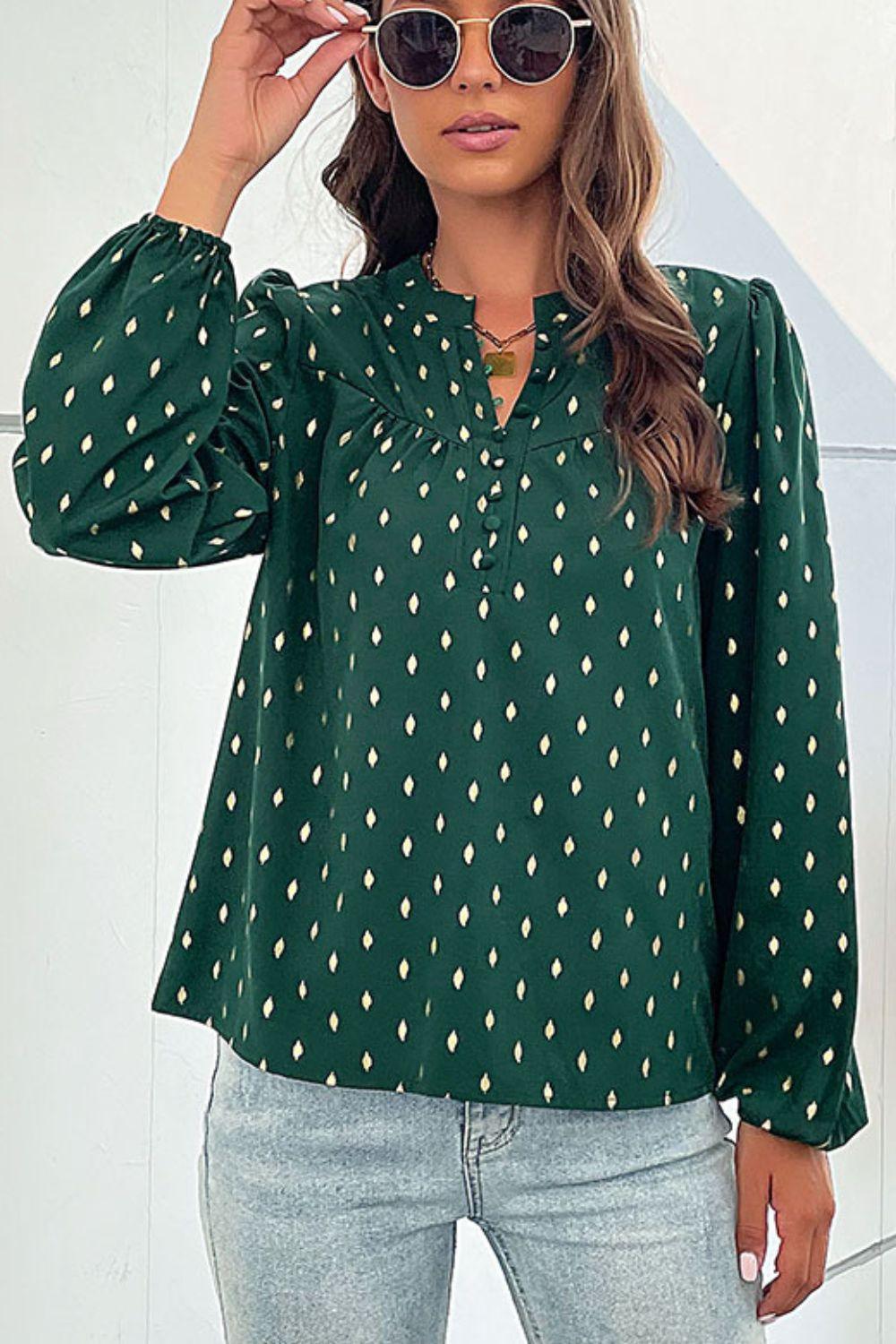 Beauteous Printed Puff Sleeve Blouse - MXSTUDIO.COM