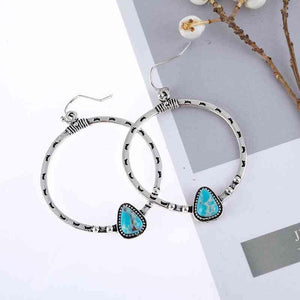 Beautiful Finish Artificial Turquoise Drop Earrings-MXSTUDIO.COM