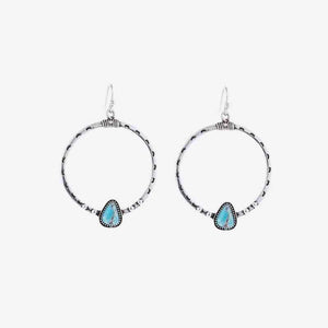 Beautiful Finish Artificial Turquoise Drop Earrings-MXSTUDIO.COM