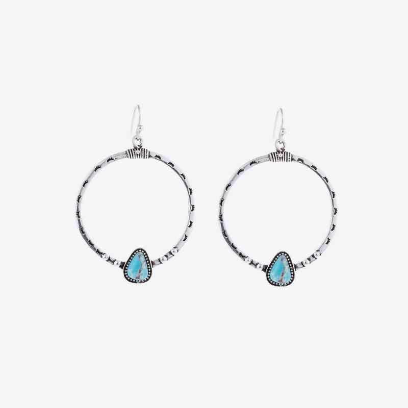 Beautiful Finish Artificial Turquoise Drop Earrings-MXSTUDIO.COM